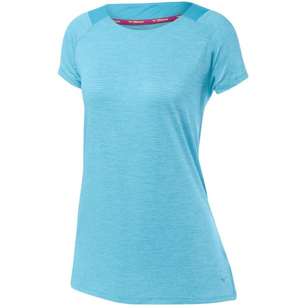 Mizuno Women's Lyra T-Shirts Blue Turquoise (421664-GJX)